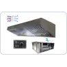hotte inox pro anti-odeur avec caisson à charbon motorisé et variateur 230v pour la petite restauration