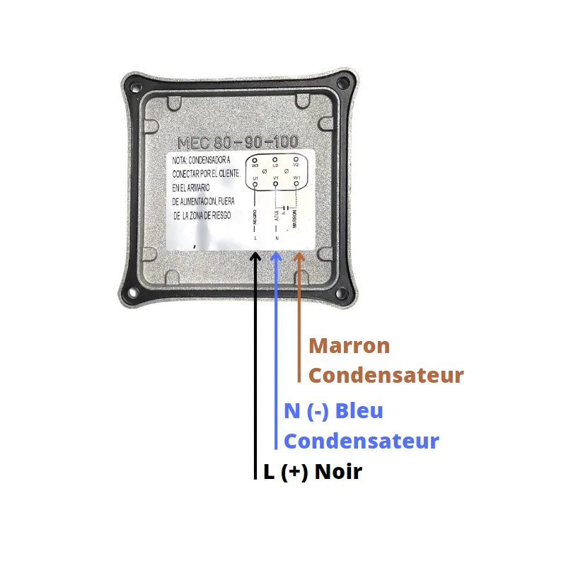 schéma de branchement électrique du moto-ventilateur CBDT 9/9 230V