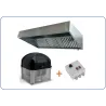 Pack 400°/2h 230v: hotte inox professionnelle classique de 2 à 4m + Tourelle d'extraction F400/120 désenfumage+ Variateur 230v