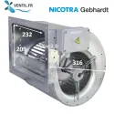 Moteur escargot DDM7/7-1600 m3/h- 147W- 230V Nicotra ventilateur compatible toute hotte professionnelle -REF E5G3301