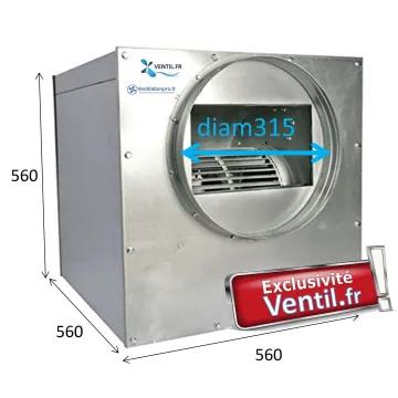 Caisson d'extraction 2500m3/h DD9/9 - 230v pour hotte de cuisine professionnelle / restaurant