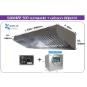 Pack Gamme 500 de 1 à 2 m: hotte inox professionnelle compacte+ caisson motorisé déporté+ variateur 230v pour la restauration