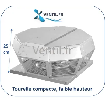 Tourelle d'extraction compact 1500 m3/h 230v- pour petite cuisine pro et foodtruck