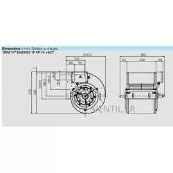 Moteur ventilateur 1800 m3/h -DDM7/7-300W- 230V Nicotra PREMIUM compatible toute hotte de cuisine professionnelle E6G3304