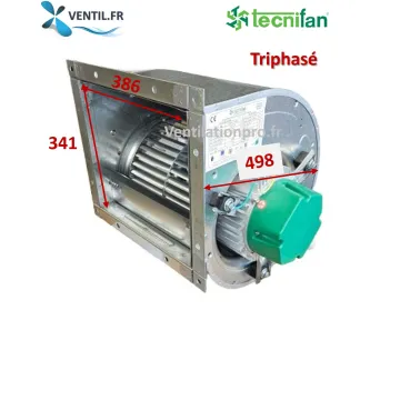 Moteur ventilateur 7000 m3/h TMD -DD 12/12 1100w 400v triphasé pour caisson d'extraction de hotte de restaurant