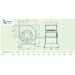Moteur ventilateur 2400 m3/h DD7/7-370W 230v compatible toute hotte de cuisine professionnelle