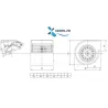 Moteur Ventilateur 630 m3/h dimensions CBM/2-133/190 ou DD133/190- 185w -630 m3/h -230v pour hotte semi pro SAFTAIR ou ALVENE