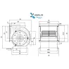 dimensions Moteur Ventilateur 3200 m3/h DD 9/9 550w 230v compatible toute hotte professionnelle- BON PLAN DU WEB!