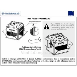 Kit rejet vertical pour tourelle d'extraction VELONE ALDES