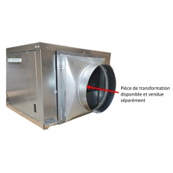 Caisson désenfumage 4000 m3/h-type 9/9- F400/120 - 230v avec pièce de transformation