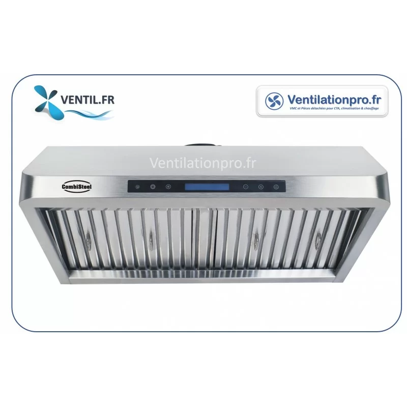 Hotte semi-pro extra-plate 1200 complète pour petite cuisine - avec éclairage