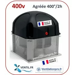Tourelle d'extraction 2700 m3/h- T36- TRI - 400°/2h (F400/120) pour hotte de cuisine professionnelle/ restaurant -réf:THF3236