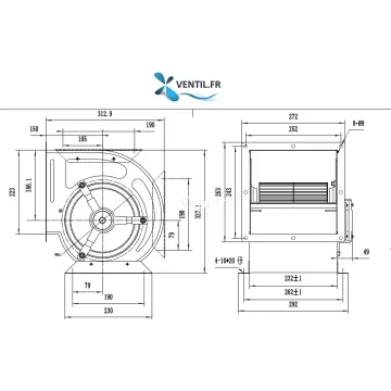 dimensions moto-ventilateur DD7/7