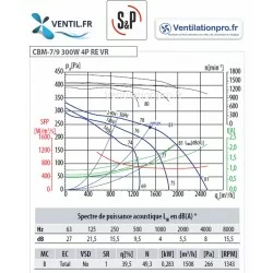 courbe Moto-ventilateur CBM 7/9 RE VR 4P-300w 230v -S&P 653012 Ventilation, hotte pro- Restauration