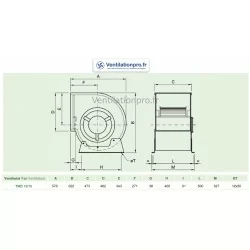 dimensions TMD 15/15 tecnifan