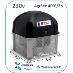 Tourelle d'extraction 4200 m3/h- T40- 230v - F400/120 pour hotte de cuisine professionnelle- réf:THF3640
