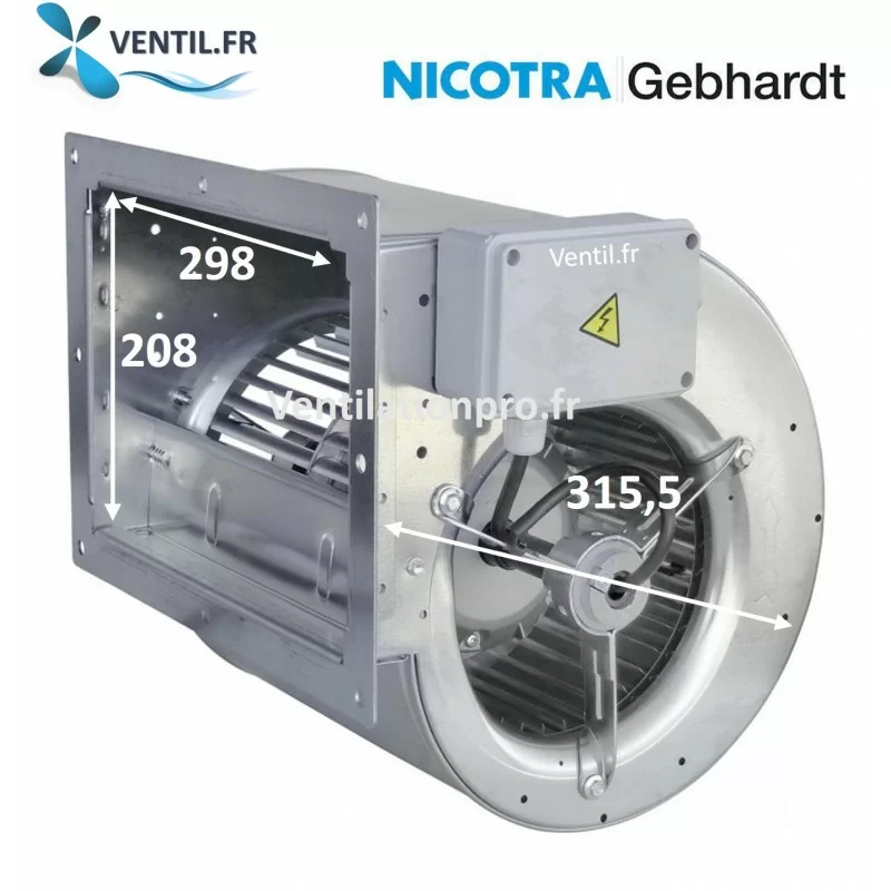 Moteur escargot 2600m3/h DDM 7/9 300w 230v -Nicotra pour hotte de restaurant et cuisine professionnelle, premium