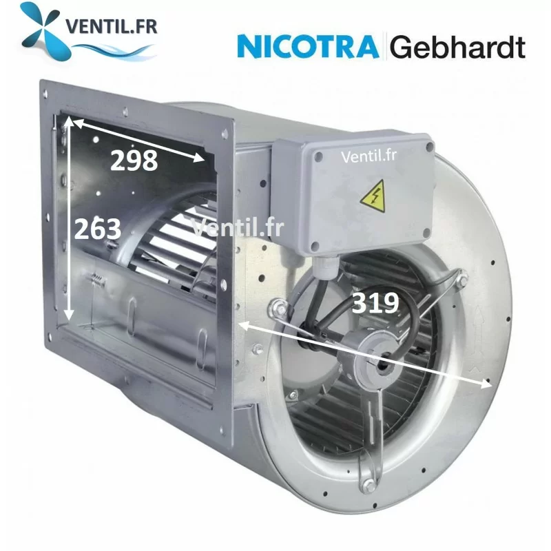 Moteur ventilateur escargot 3000m3/h DDM 8/9- 9/9 Tight- 230v -Nicotra E6G3405 -compatible toute hotte professionnelle