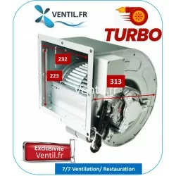 Moteur escargot DD 7/7 Turbo -2000m3/h- 250w 230v compatible toute hotte professionnelle et restaurant, puissant et pas cher