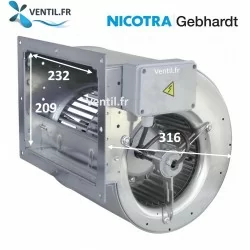 Moteur escargot DDM7/7- 2100m3/h-300W- 230V Nicotra PREMIUM compatible toute hotte de cuisine pro et restaurant