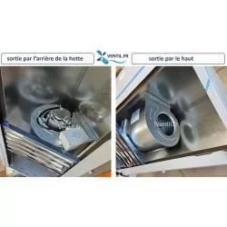 exemple de montage d'un moteur dans une hotte professionnelle