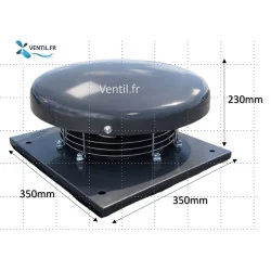 Tourelle d'extraction 1350 m3/h compacte - 230 v- gamme VORTEX pour extraction en toiture de petite cuisine / foodtruck / VMC