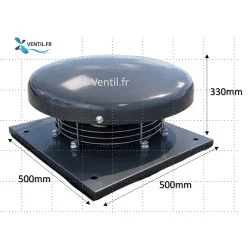 Tourelle d'extraction 3100 m3/h compacte T400- 230 v- gamme VORTEX pour extraction en toiture de cuisine / foodtruck / VMC