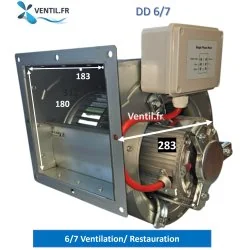 Moteur escargot 6/7 1300m3/h -7/7 petite taille- 230v-ventilateur pour hotte pro