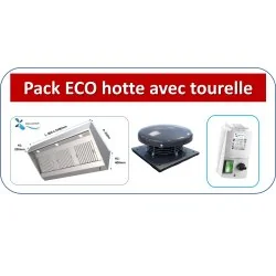 pack complet avec hotte professionnelle, tourelle d'extraction et variateur de vitesse 230v