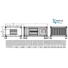 dimensions Caisson filtre anti-odeurs 18 cartouches de charbon + moteur intégré 12/12- 6000m3/h 230v pour hotte de cuisine pro