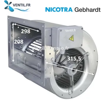 Moteur escargot 2600m3/h DDM 7/9 300w 230v -Nicotra pour hotte de restaurant et cuisine professionnelle