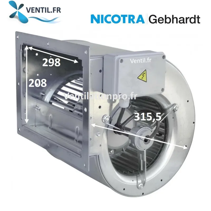 Moteur escargot 2600m3/h DDM 7/9 300w 230v -Nicotra pour hotte de restaurant et cuisine professionnelle