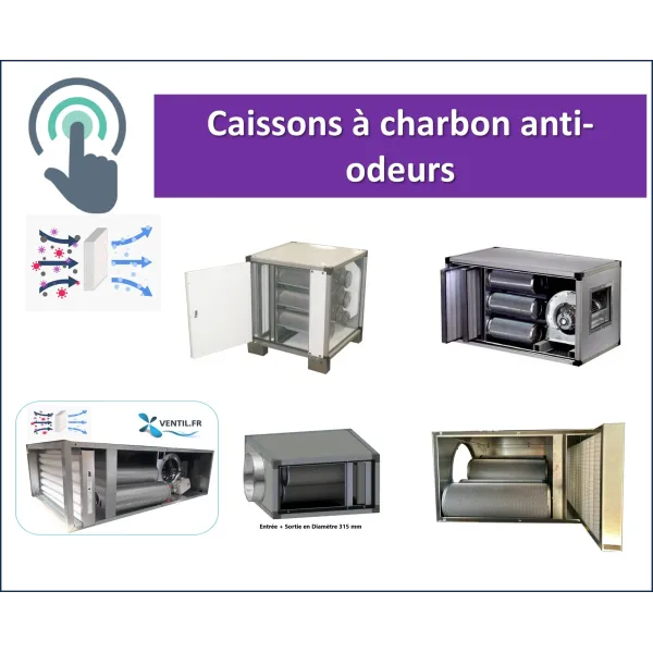 Caisson à charbon pour hotte professionnelle