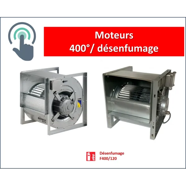 Moteur F400/120 pour désenfumage des cuisines professionnelles