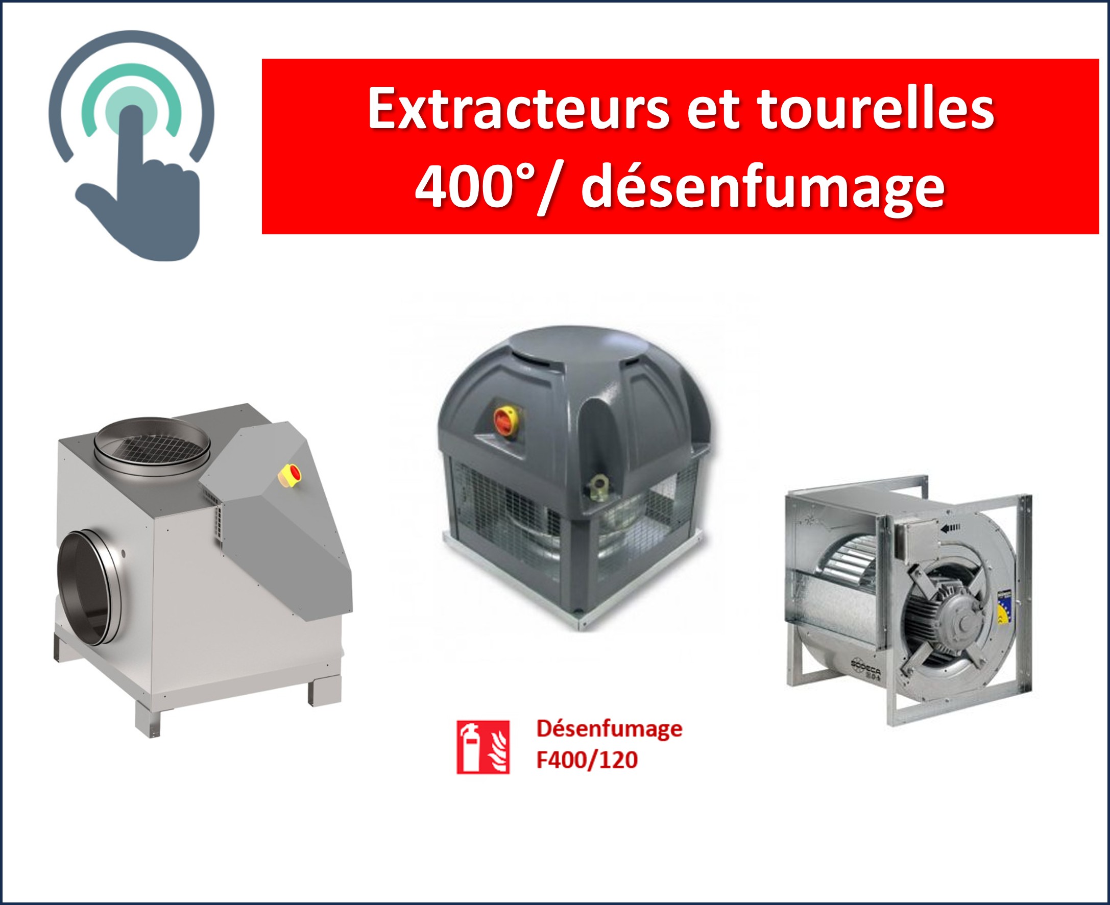 Caisson d'extraction PREMIUM 4000m3/h (moteur 10/10) - 230v pour hotte de cuisine professionnelle et restaurant