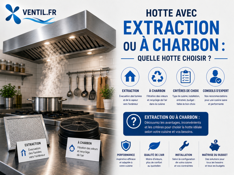 Hotte avec extraction classique ou à hotte à charbon : quelle hotte choisir ?