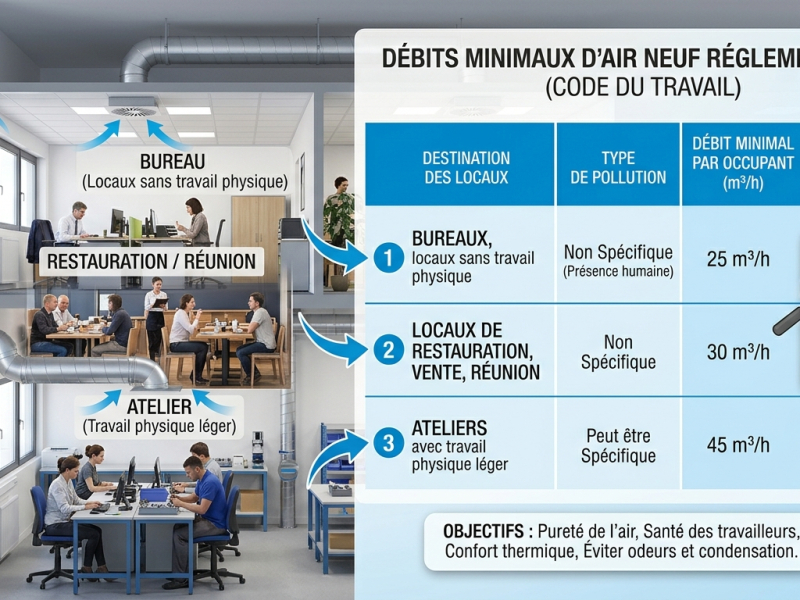 VENTILATION des locaux: Quel est le débit d’air réglementaire par activité ?